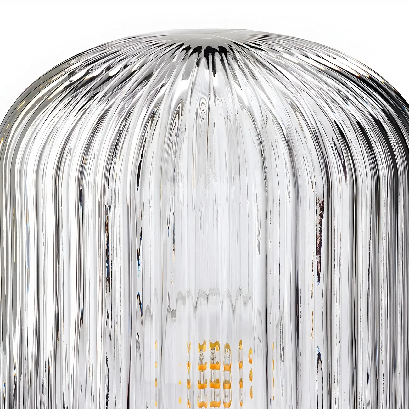 Mid-century Small Glass Brass Drum Bedside Table Lamp