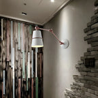 Metal Conical Black and Brass Swing Arm Wall Light