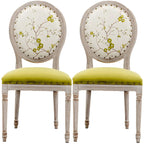 Upholstered King Louis Back Light Wood Dining Chair