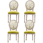 Upholstered King Louis Back Light Wood Dining Chair