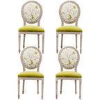 Upholstered King Louis Back Light Wood Dining Chair