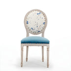 Upholstered King Louis Back Light Wood Dining Chair