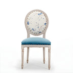 Upholstered King Louis Back Light Wood Dining Chair