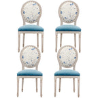 Upholstered King Louis Back Light Wood Dining Chair