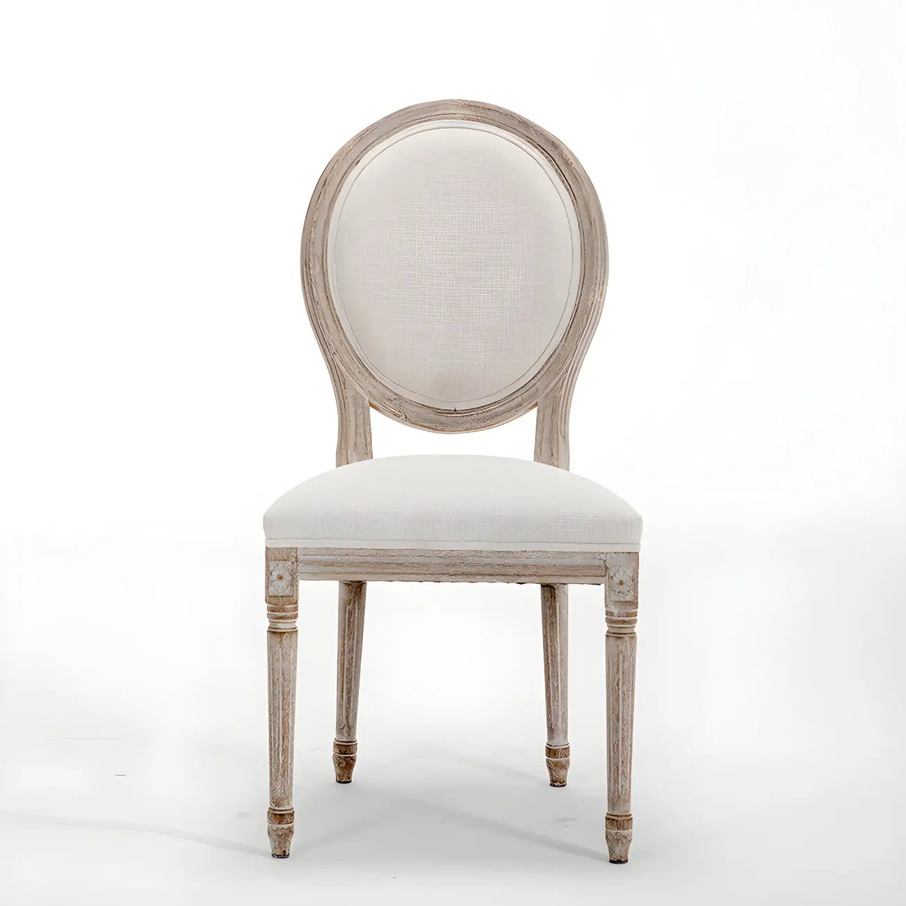 Upholstered King Louis Back Light Wood Dining Chair
