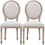 Upholstered King Louis Back Light Wood Dining Chair