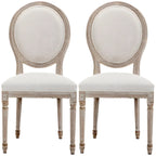 Upholstered King Louis Back Light Wood Dining Chair