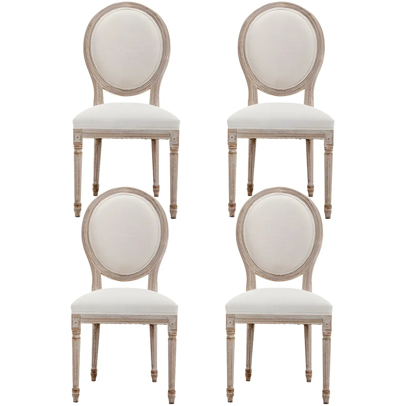 Upholstered King Louis Back Light Wood Dining Chair