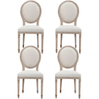 Upholstered King Louis Back Light Wood Dining Chair