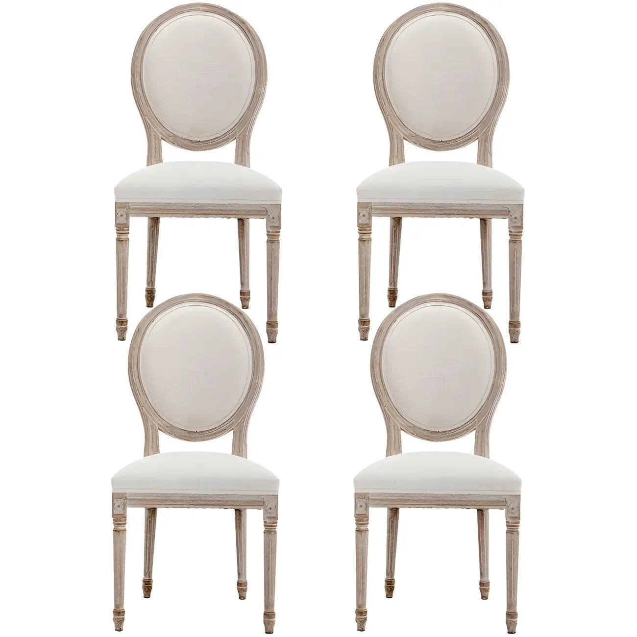 Upholstered King Louis Back Light Wood Dining Chair