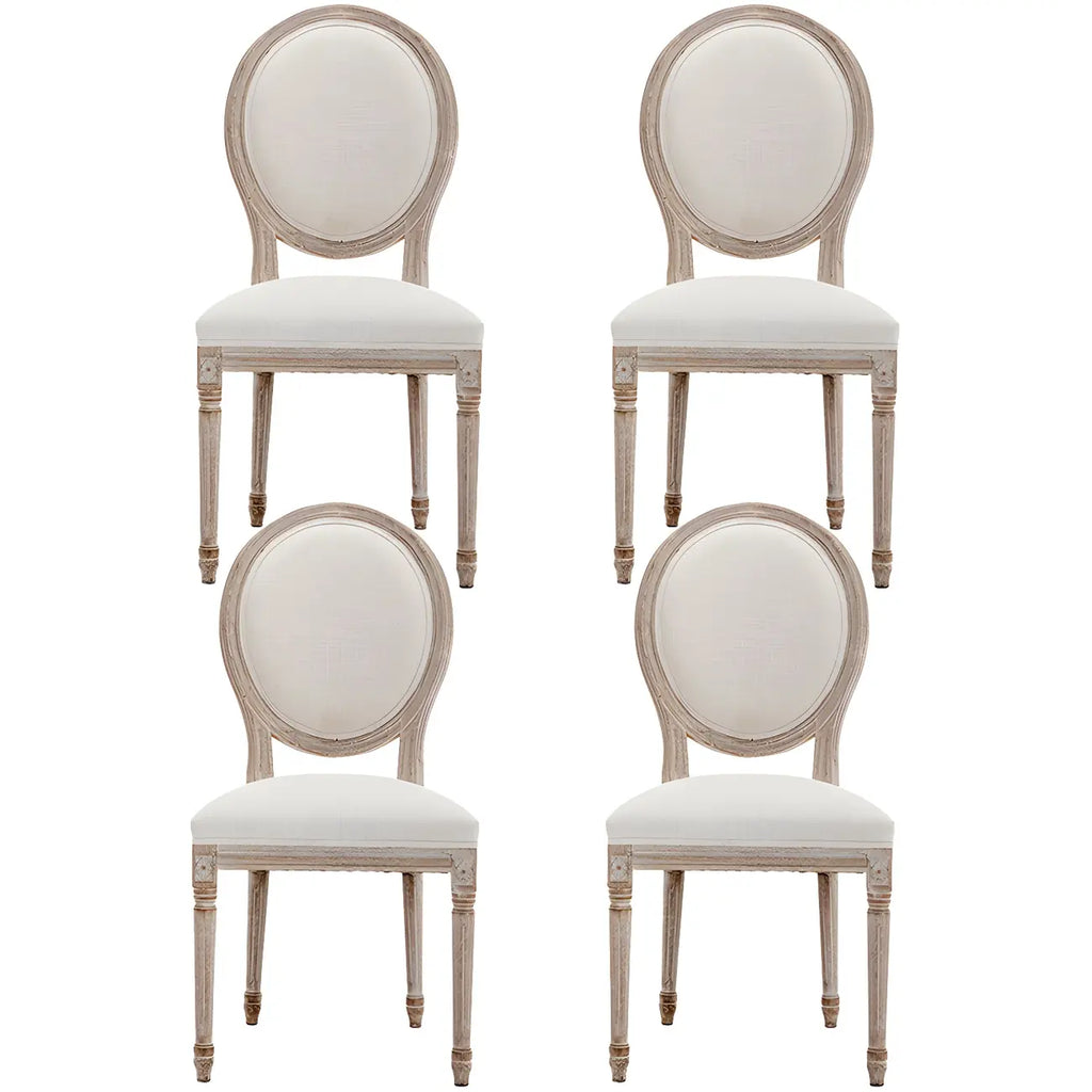 Upholstered King Louis Back Light Wood Dining Chair