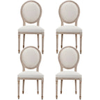Upholstered King Louis Back Light Wood Dining Chair