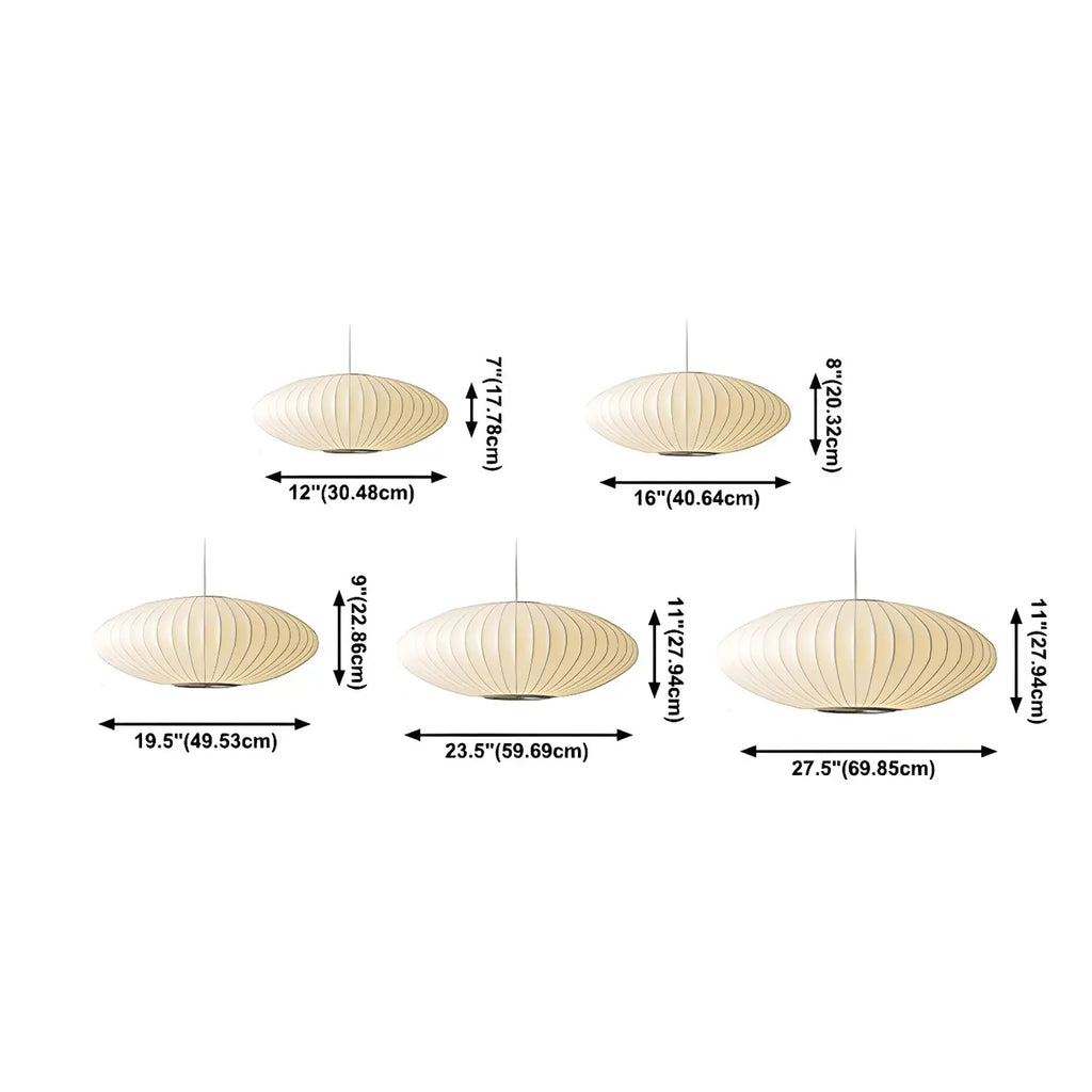 Contemporary White Disk Shaped Silk LED Pendant Light
