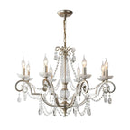 Adjustable Hanging Silver Crystal Candelabra Chandelier