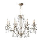 Adjustable Hanging Silver Crystal Candelabra Chandelier