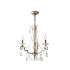 Adjustable Hanging Silver Crystal Candelabra Chandelier