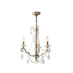 Adjustable Hanging Silver Crystal Candelabra Chandelier