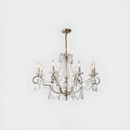 Adjustable Hanging Silver Crystal Candelabra Chandelier