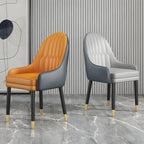 Modern Leather Upholstered Dining Chair with Arms