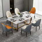 Modern Leather Upholstered Dining Chair with Arms