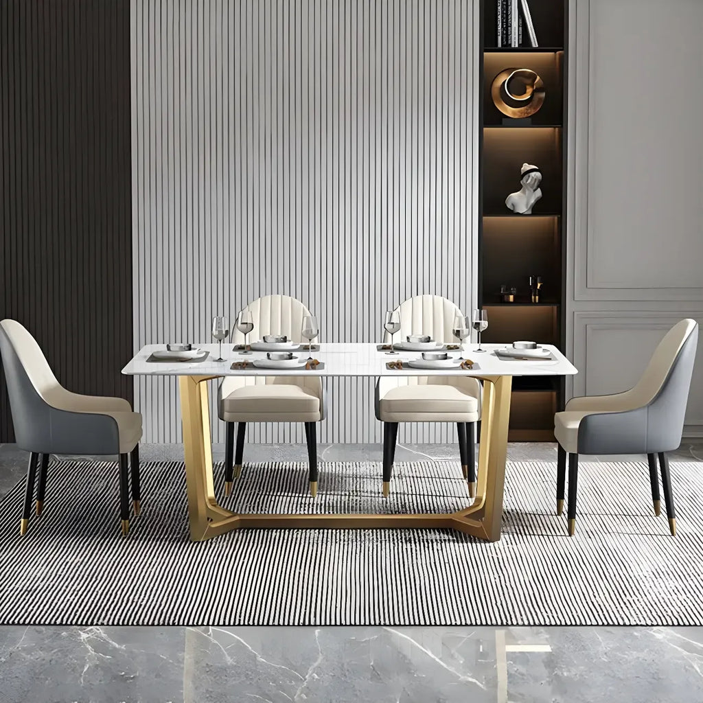 Modern Leather Upholstered Dining Chair with Arms