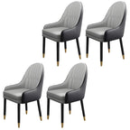 Modern Leather Upholstered Dining Chair with Arms