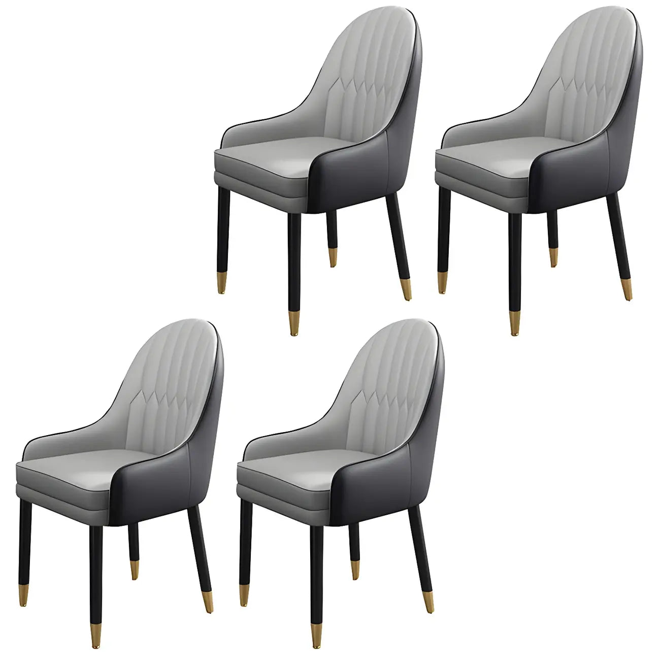 Modern Leather Upholstered Dining Chair with Arms