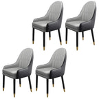 Modern Leather Upholstered Dining Chair with Arms
