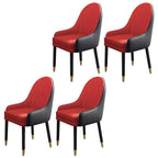 Modern Leather Upholstered Dining Chair with Arms