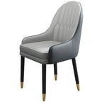 Modern Leather Upholstered Dining Chair with Arms