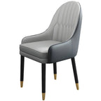 Modern Leather Upholstered Dining Chair with Arms