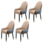 Modern Leather Upholstered Dining Chair with Arms