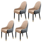 Modern Leather Upholstered Dining Chair with Arms
