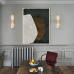Contemporary Gold Oval Marble Wall Sconce