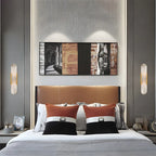 Contemporary Gold Oval Marble Wall Sconce