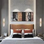 Contemporary Gold Oval Marble Wall Sconce