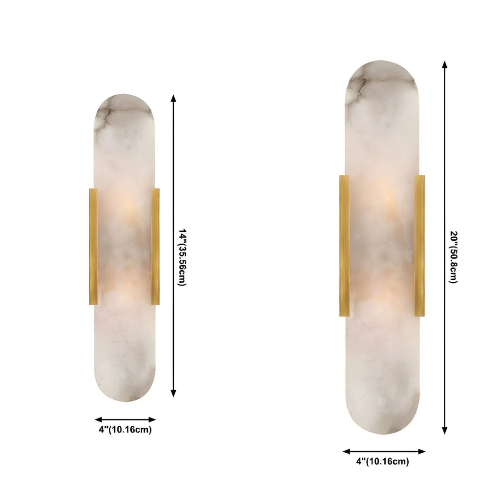 Contemporary Gold Oval Marble Wall Sconce