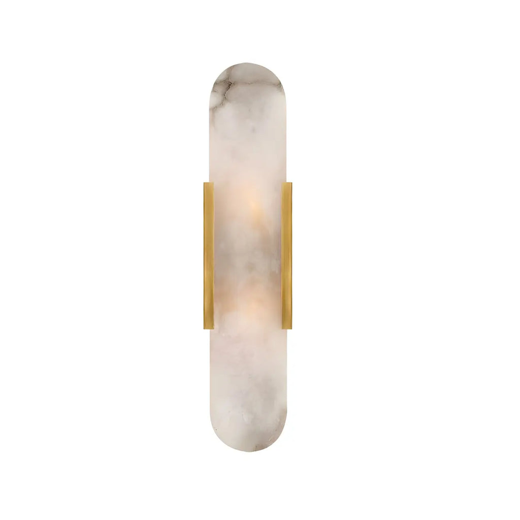 Contemporary Gold Oval Marble Wall Sconce
