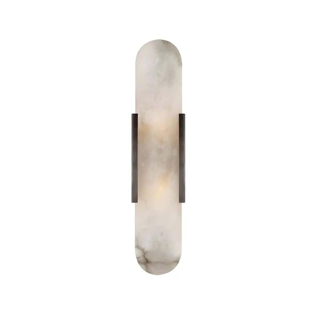 Contemporary Gold Oval Marble Wall Sconce