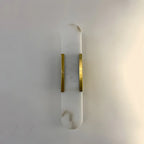 Contemporary Gold Oval Marble Wall Sconce
