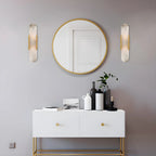 Decorative Alabaster Shade Glow 2-Light Oval Wall Sconce Light