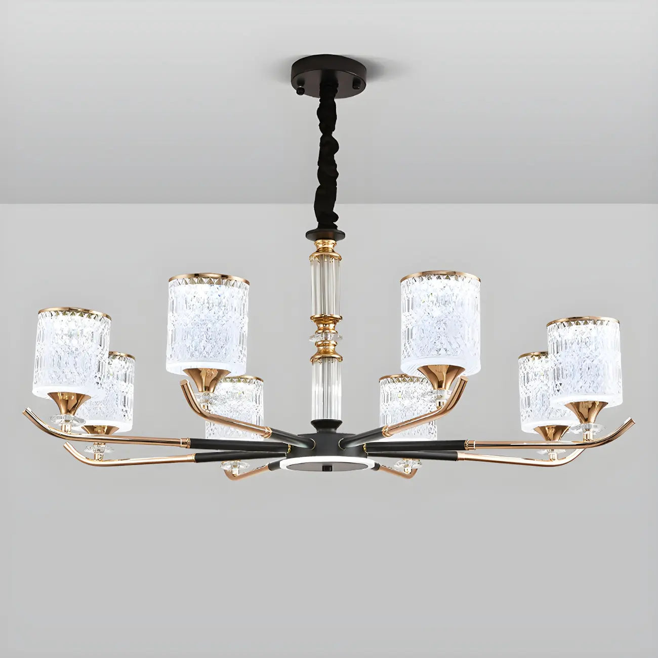 Cylinder Chandelier Light Fixture Vintage Acrylic Pendant Lighting for Restaurant