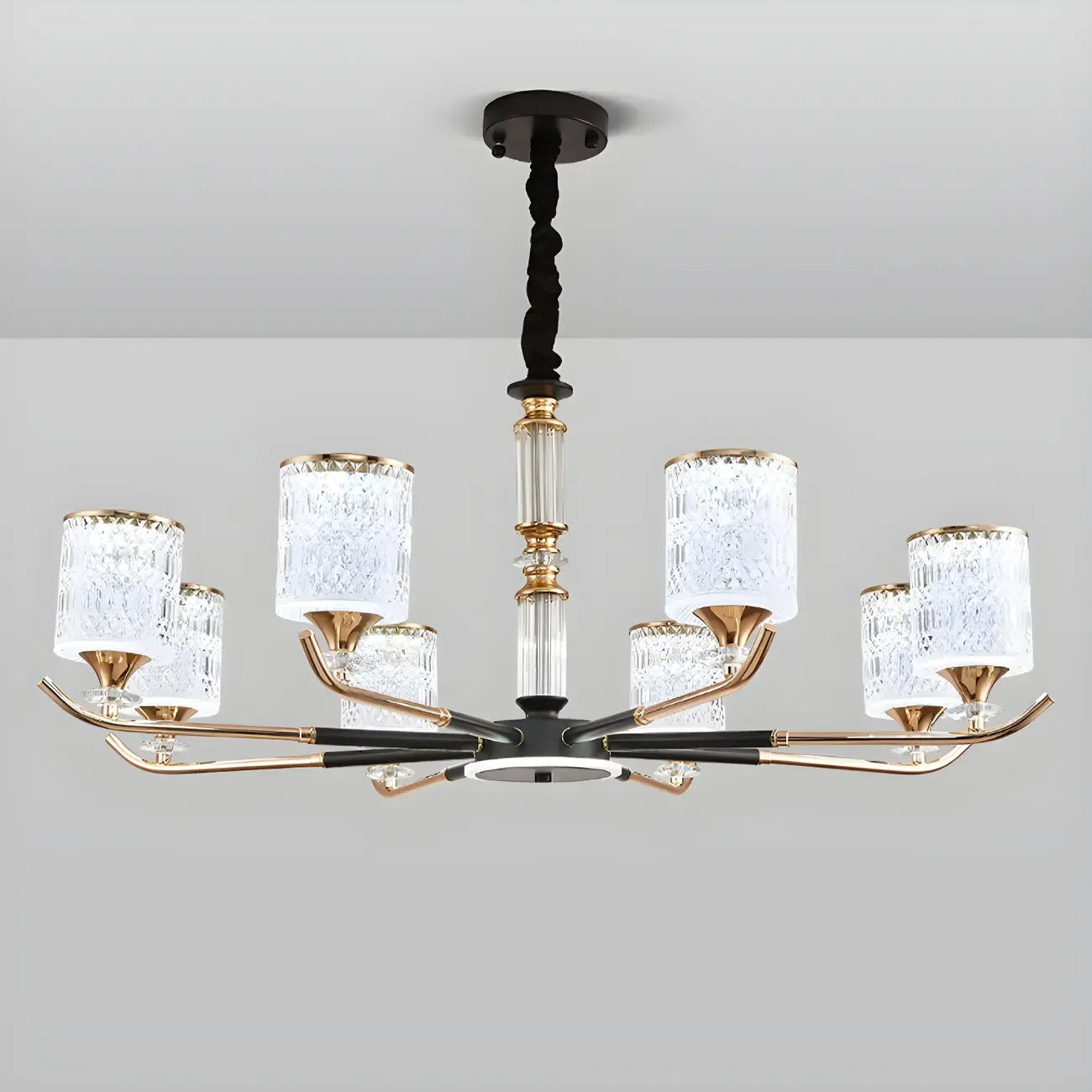 Cylinder Chandelier Light Fixture Vintage Acrylic Pendant Lighting for Restaurant