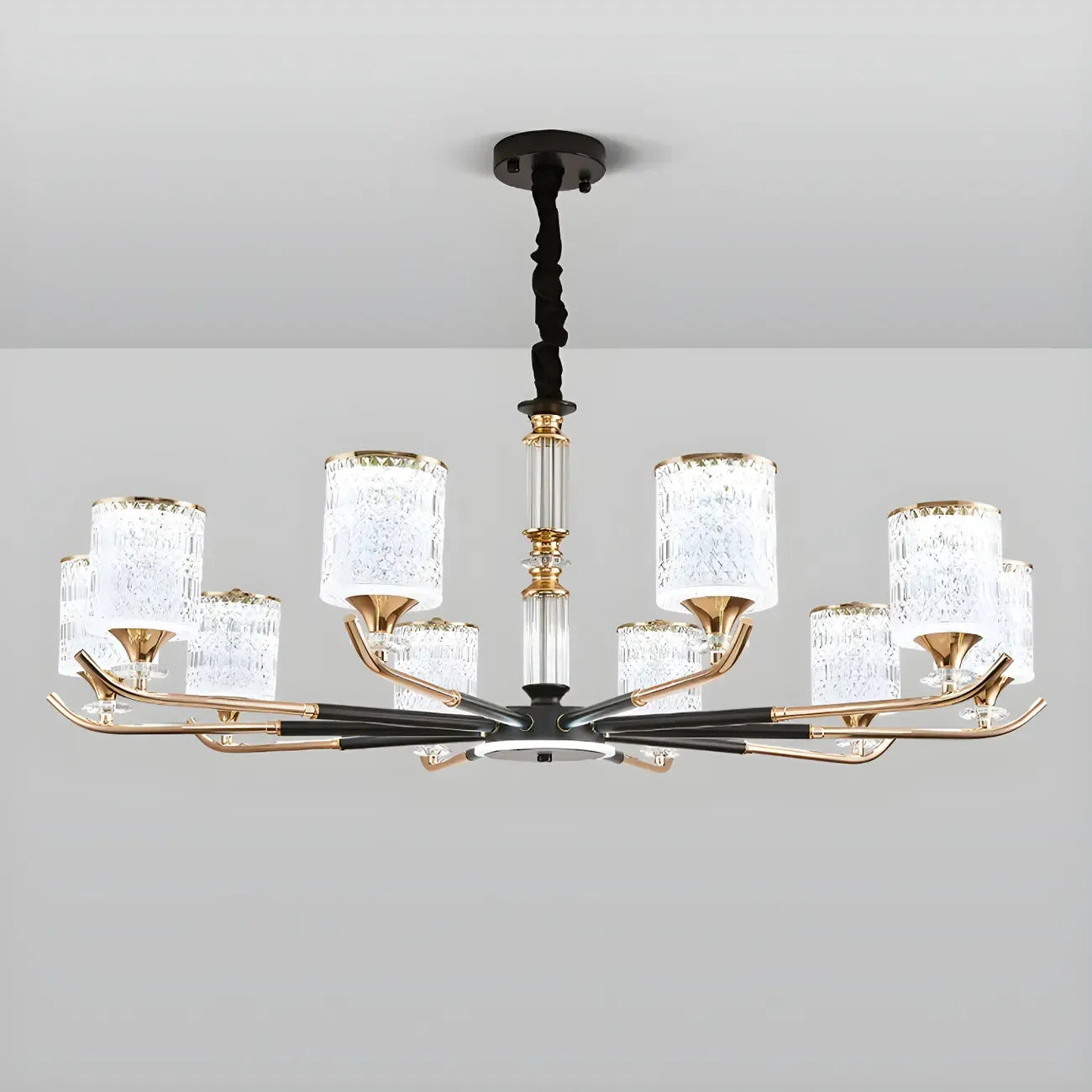 Cylinder Chandelier Light Fixture Vintage Acrylic Pendant Lighting for Restaurant