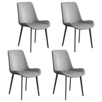 Sloped Armless Leather Upholstered Parsons Dining Chair