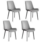 Sloped Armless Leather Upholstered Parsons Dining Chair