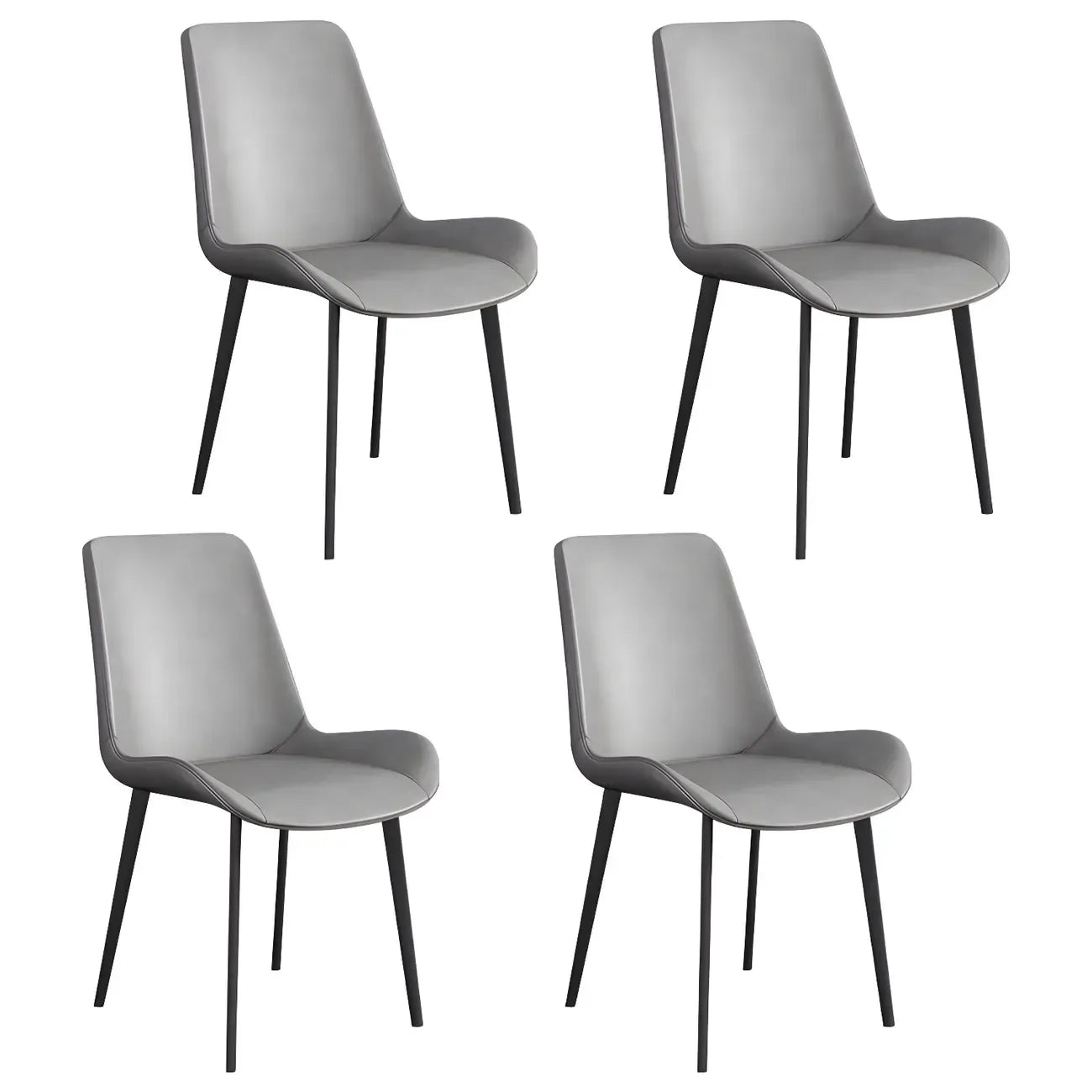 Sloped Armless Leather Upholstered Parsons Dining Chair