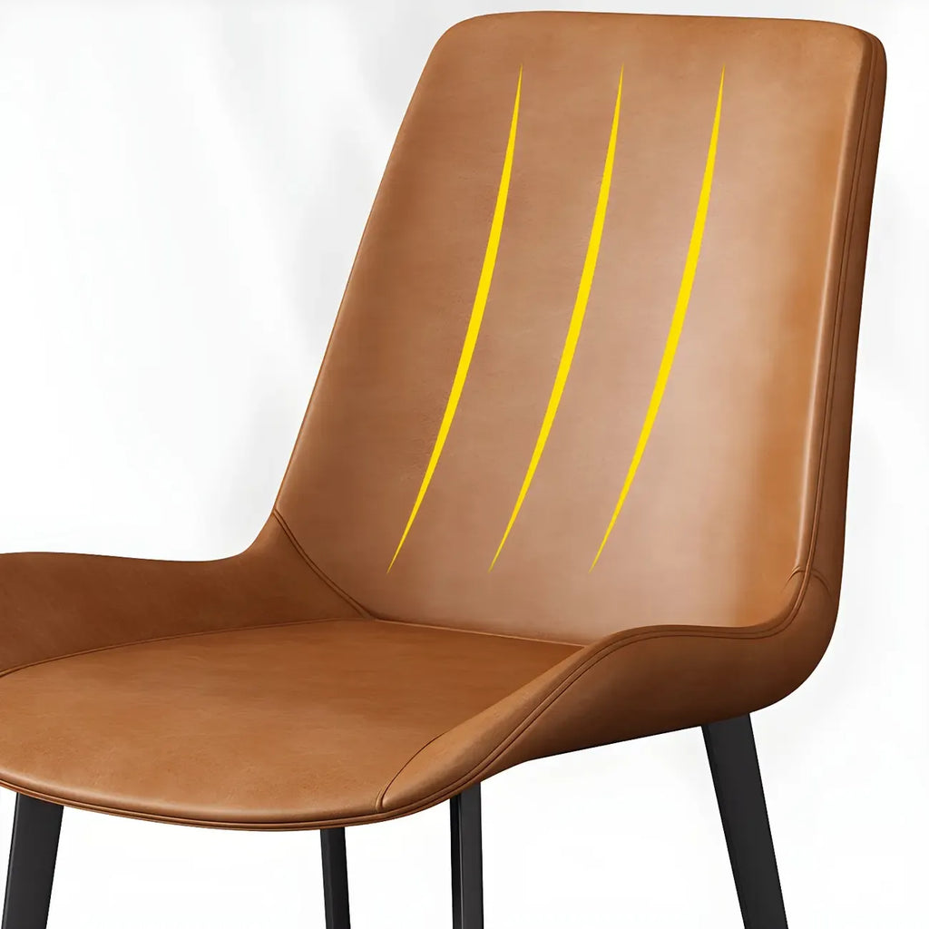 Sloped Armless Leather Upholstered Parsons Dining Chair