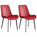 Sloped Armless Leather Upholstered Parsons Dining Chair