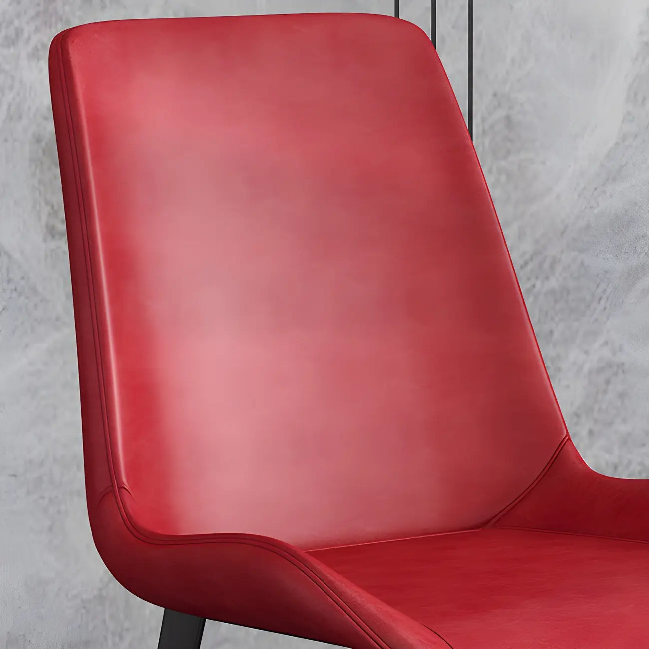 Sloped Armless Leather Upholstered Parsons Dining Chair